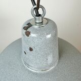 Industrial grey enamel factory lamp, 1960s