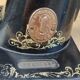 Old Singer sewing machine on pedestal