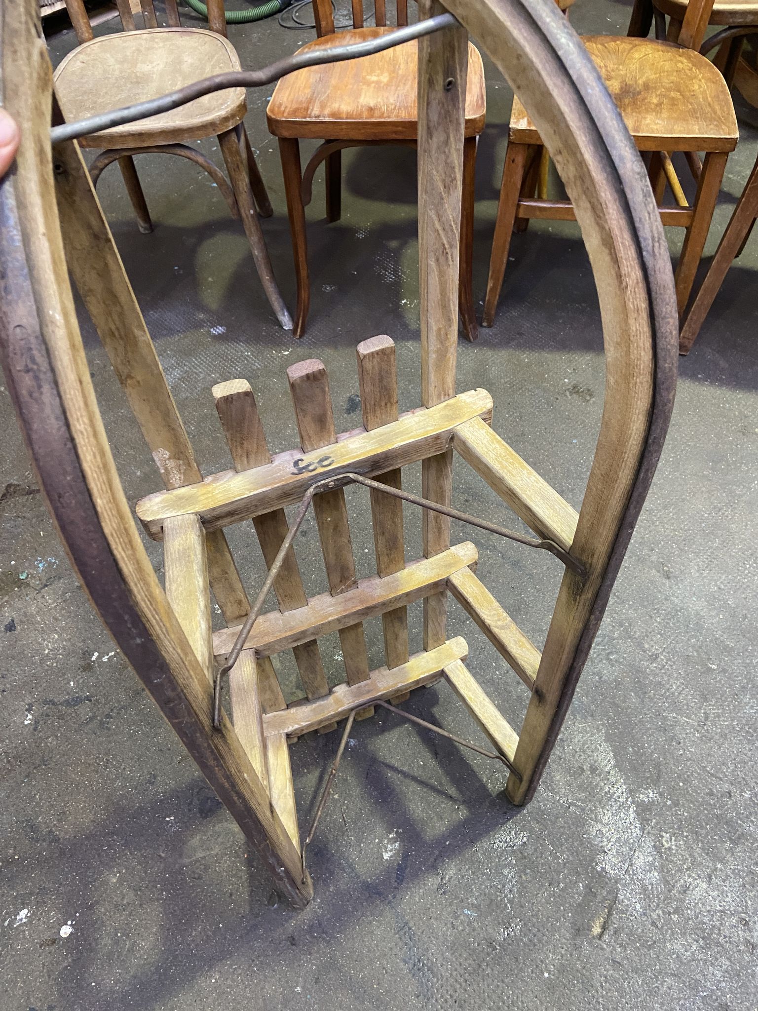 sledge Great old sleigh alsace Decoration Noel DAVOS 1950