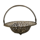 Open silver metal fruit basket