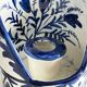 Blue ceramic hand candle holder vintage craft