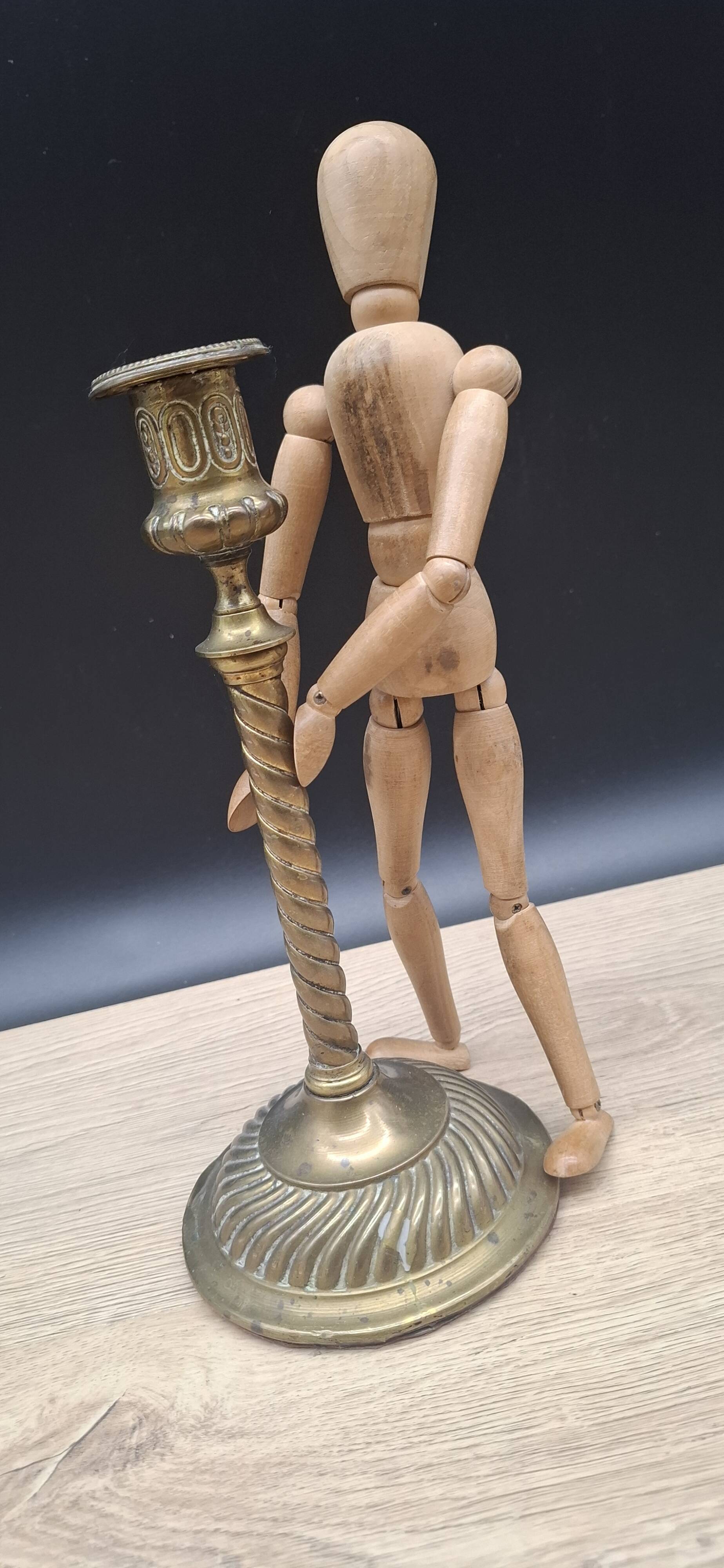 Antique brass candle holder