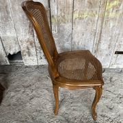 Chaise ancienne style louis xv merisier + assise cannée vintage