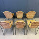 Vintage wicker bistro chairs by Frederik Weinberg, 1960s