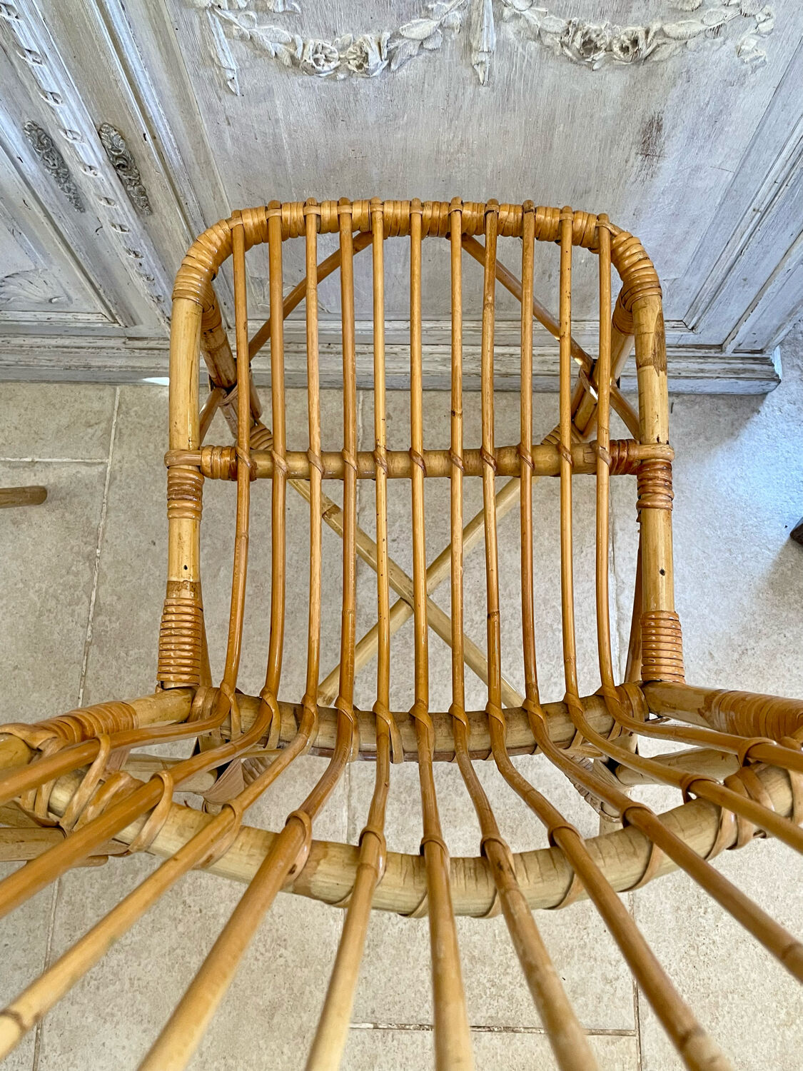 Set of four rattan chairs