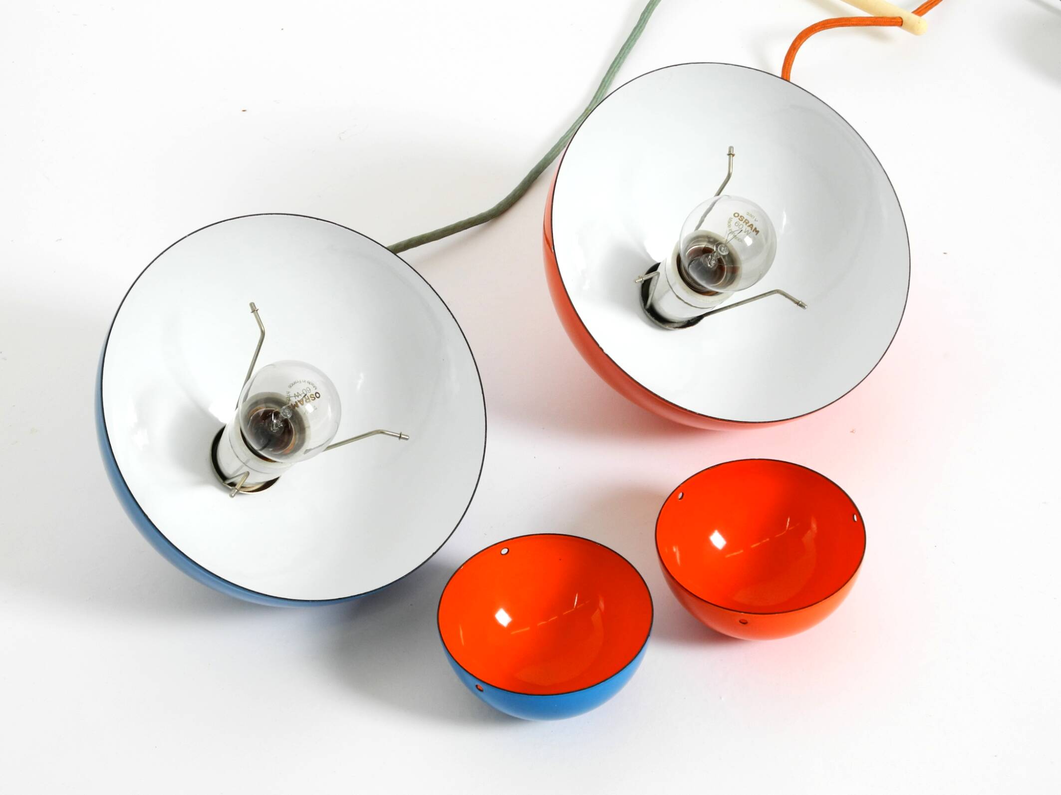 enamelled double shade Flower Pot pendant lamp by Verner Panton for Poulsen