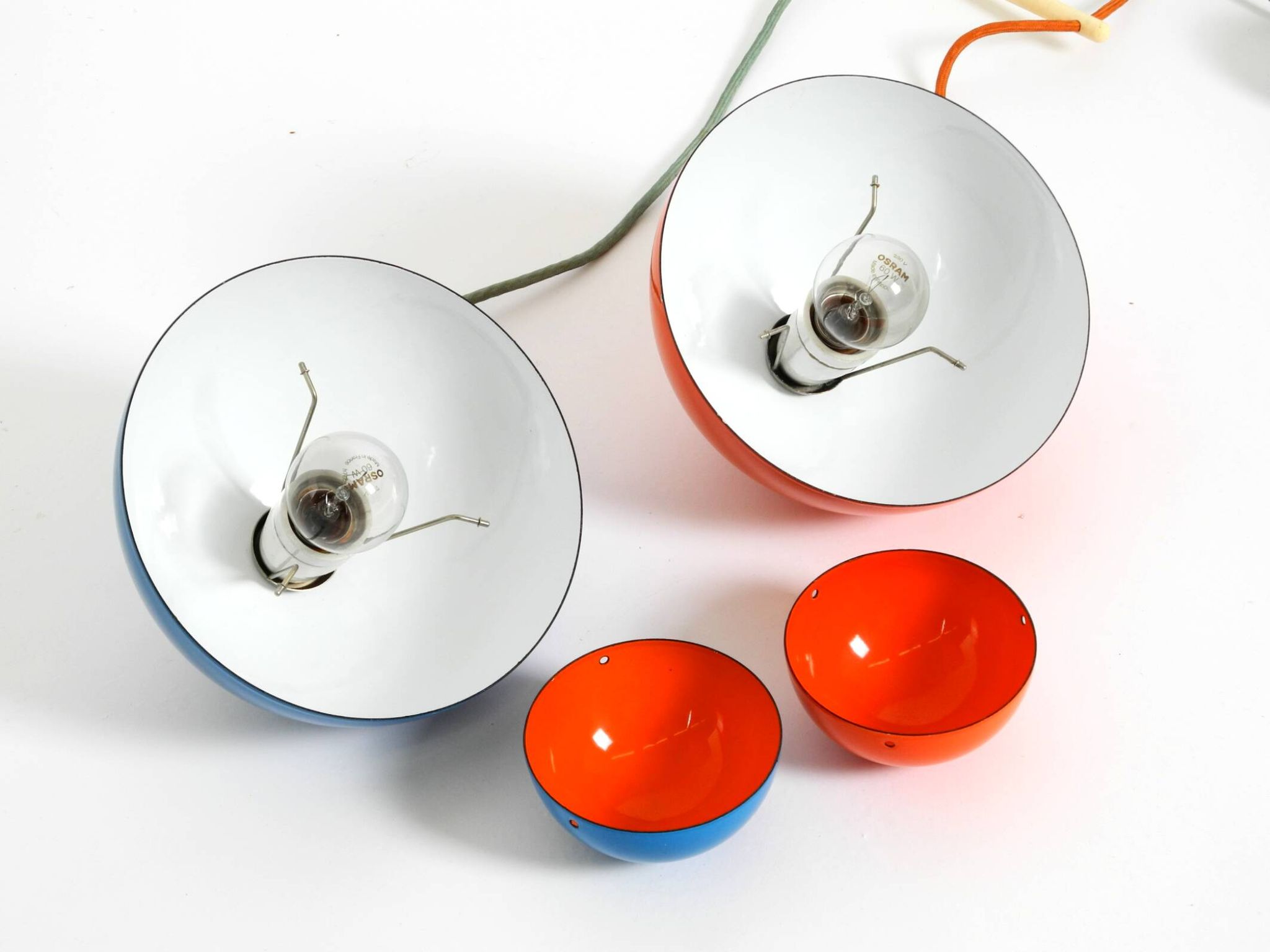 enamelled double shade Flower Pot pendant lamp by Verner Panton for Poulsen