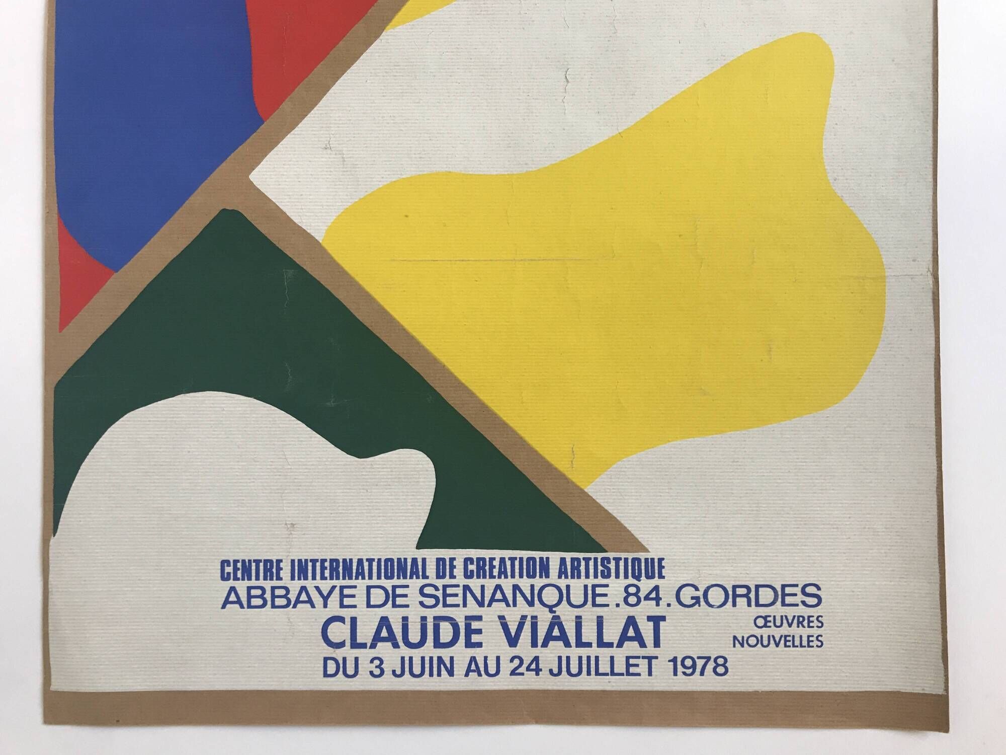 Claude Viallat, Sénanque Abbey, Gordes, 1978. original poster in screen printing on kraft
