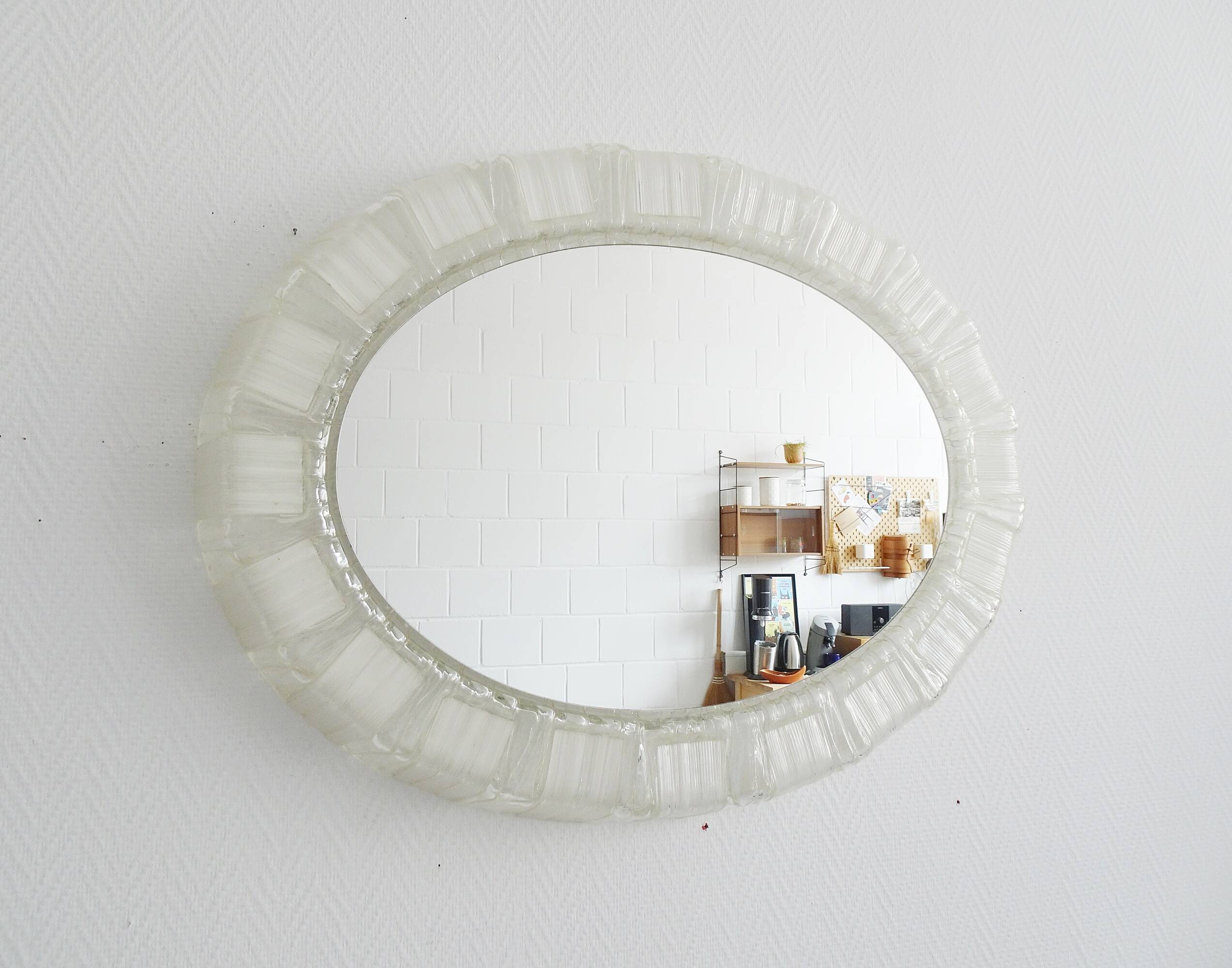 Illuminated mirror acrylic glass - mid century wall decoration