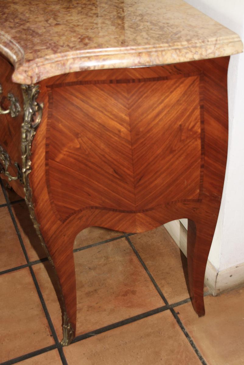 Comfortable style Louis XV rosewood marquetry
