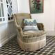 Fauteuil crapaud vert avec torsades