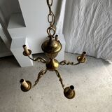 Lustre classique doré à 5 bras de lumière