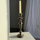 Grand bougeoir en métal argenté ancien pâtiné H29 D10,5