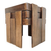 1970s Meblo Frattini Nesting Tables with Smoked Glass