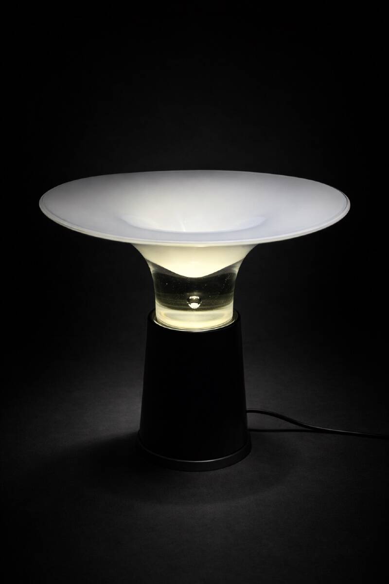 Vistosi - Leather and glass lamp circa 1970