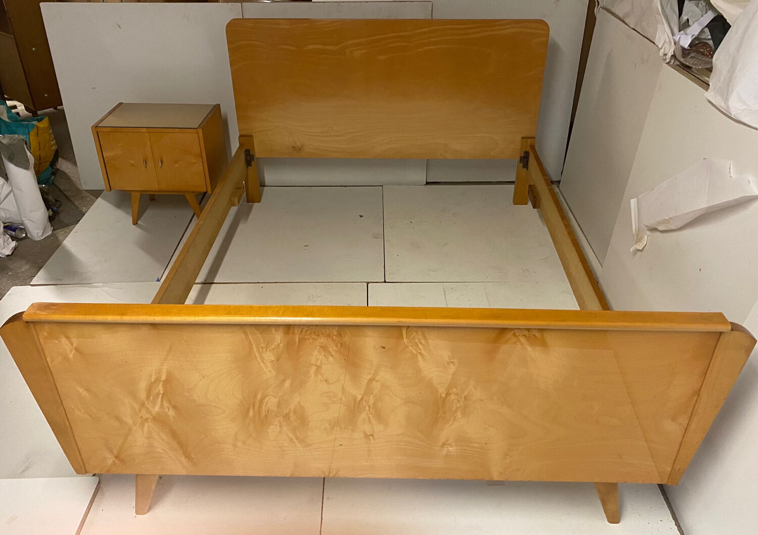 Vintage bed and bedside