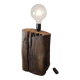 Brutalist table lamp in solid oak