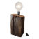 Brutalist table lamp in solid oak