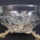 Centre de table en verre, base en bronze en forme de poissons
