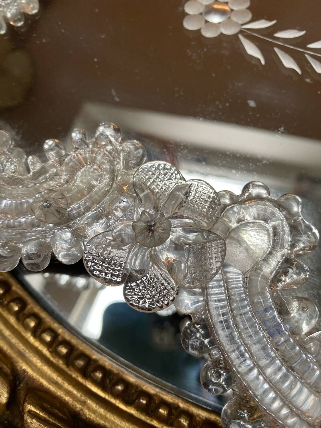 Large Venetian mirror Murano glass