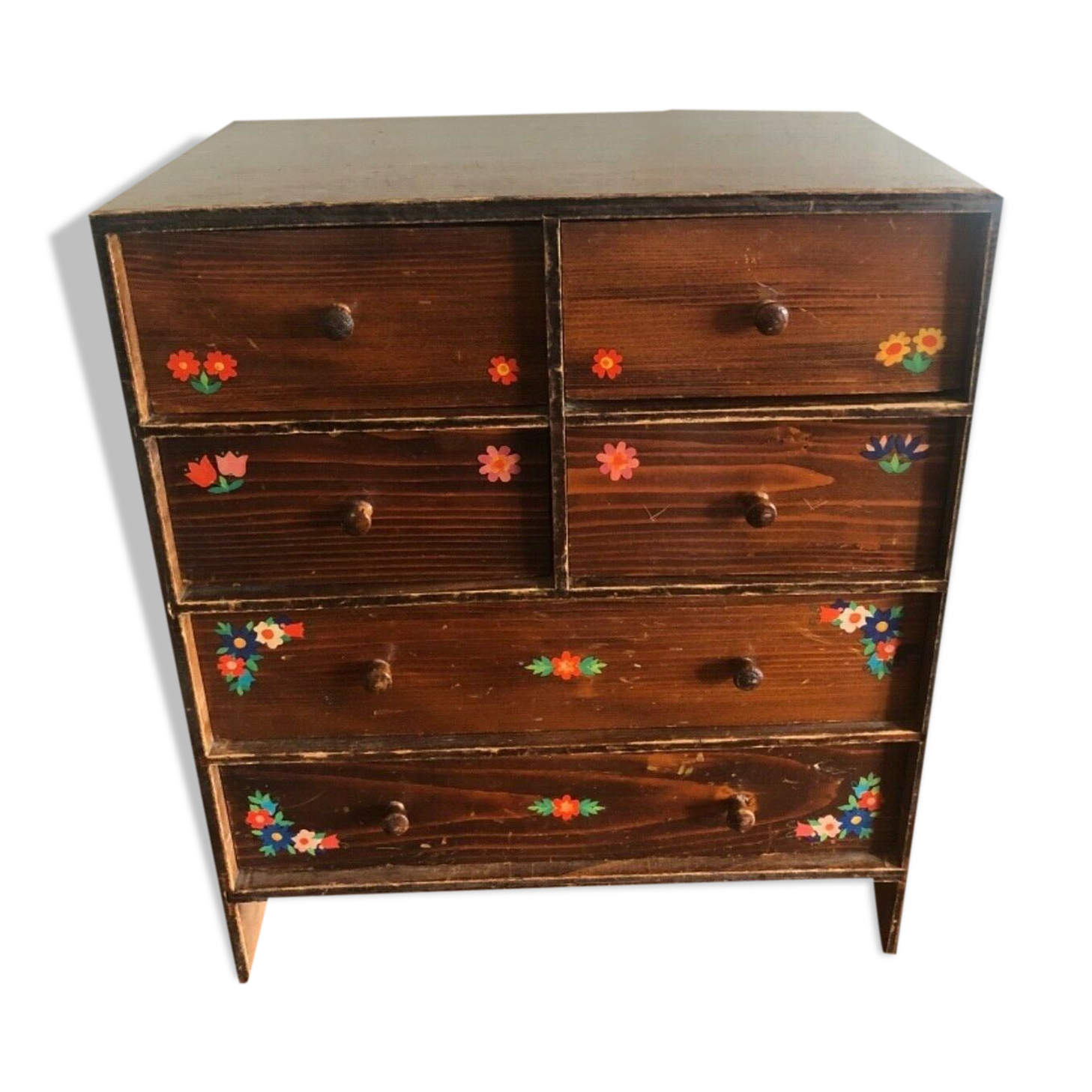 Maison de poupée ou commode en bois à tiroirs vintage