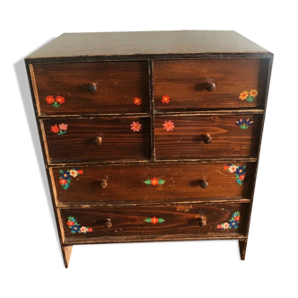 Doll's house or wooden dresser with vintage drawers