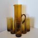 Vintage orangeade service in amber blown glass decanter & 6 glasses