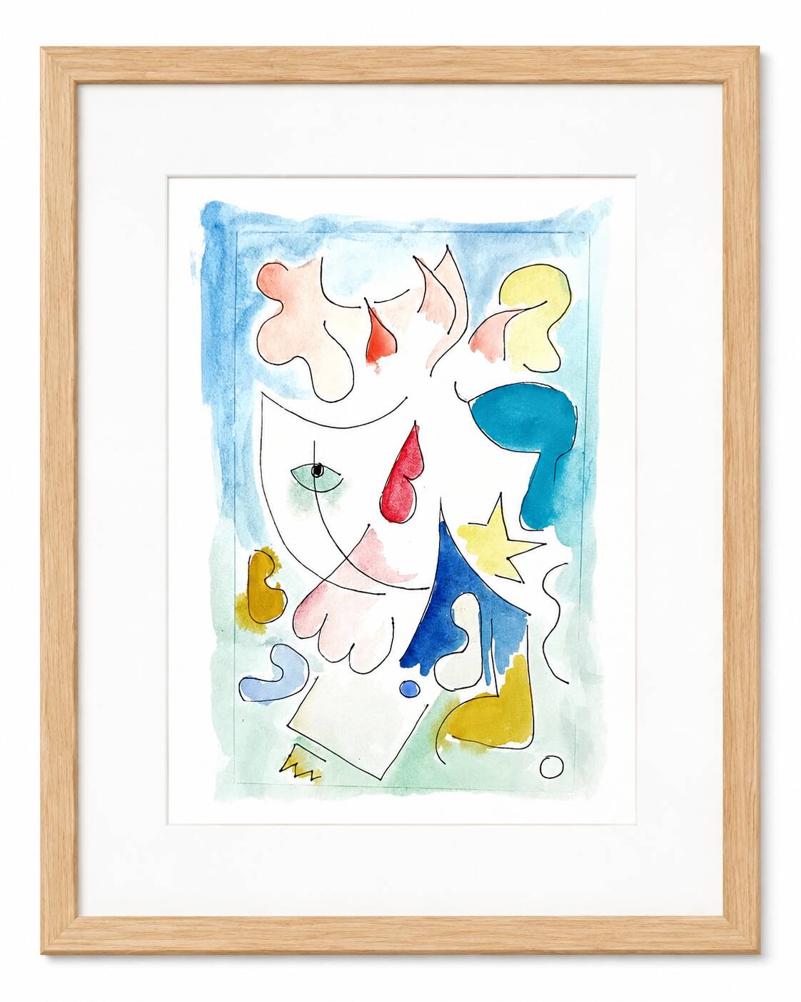 Original abstract painting – poetic composition – 24 x 34 cm