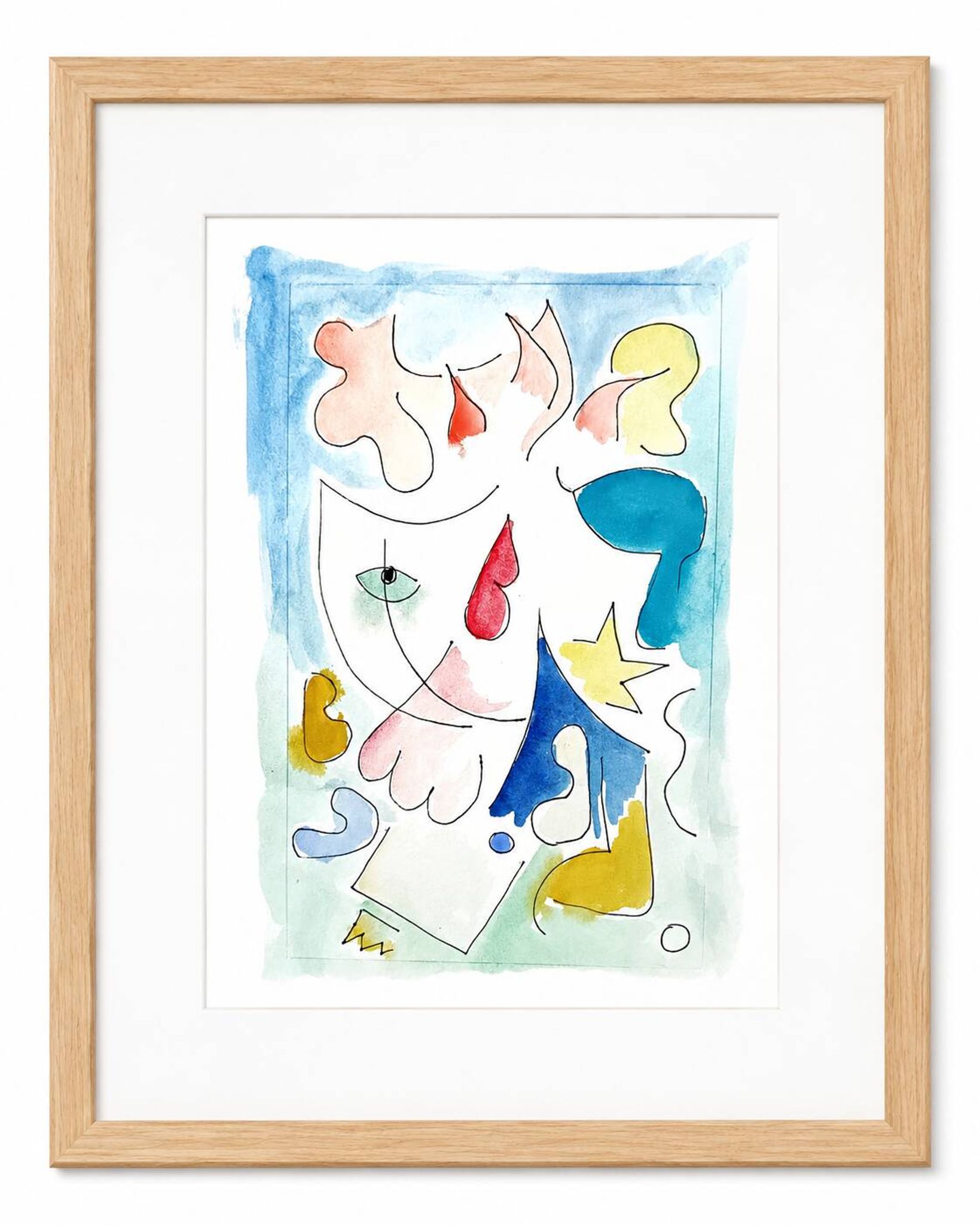 Peinture abstraite originale – composition poétique – 24 x 34 cm