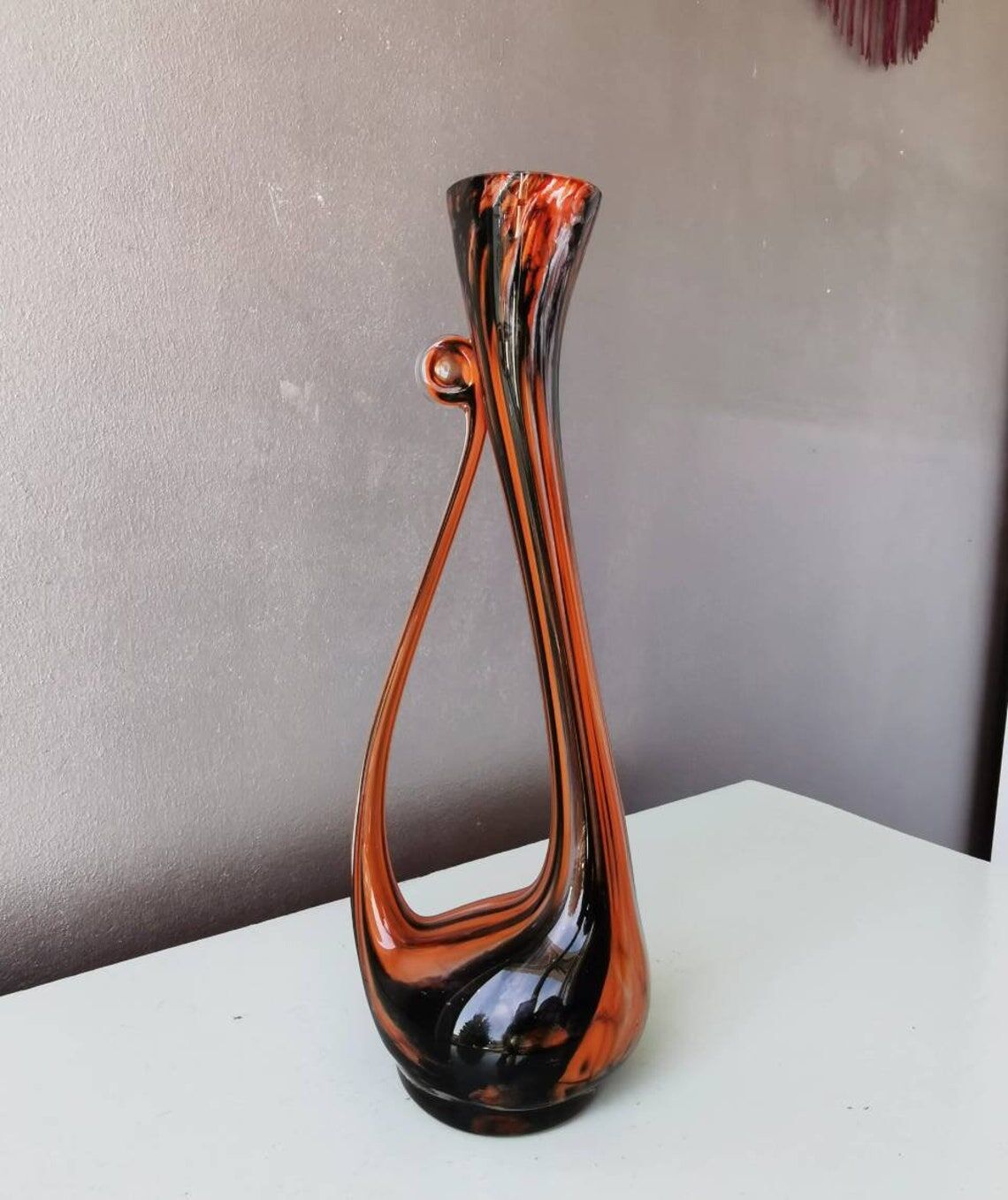 Vintage glass vase 70s