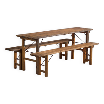 Outdoor table and bench set (c.1950)