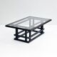 Wood and glass coffee table from the 1980s.