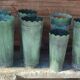 Lot 10 anciens pots de fleuriste en zinc