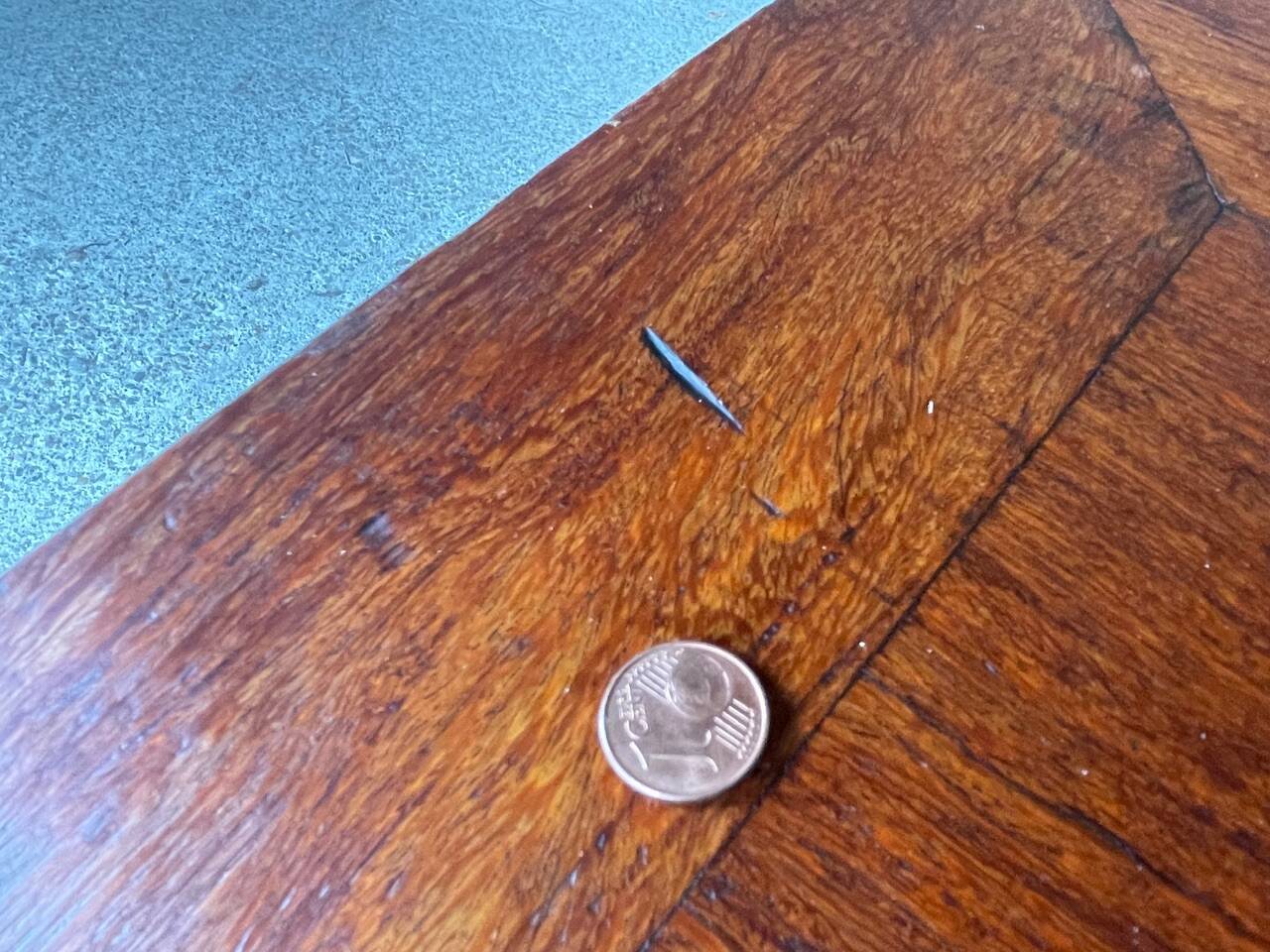 Vintage oak farmhouse coffee table, circa 1950's