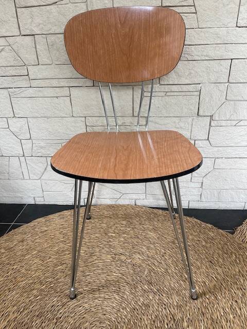 Vintage formica chairs with eiffel compass legs