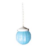 Petit plafonnier Art Déco bleu, 1940s