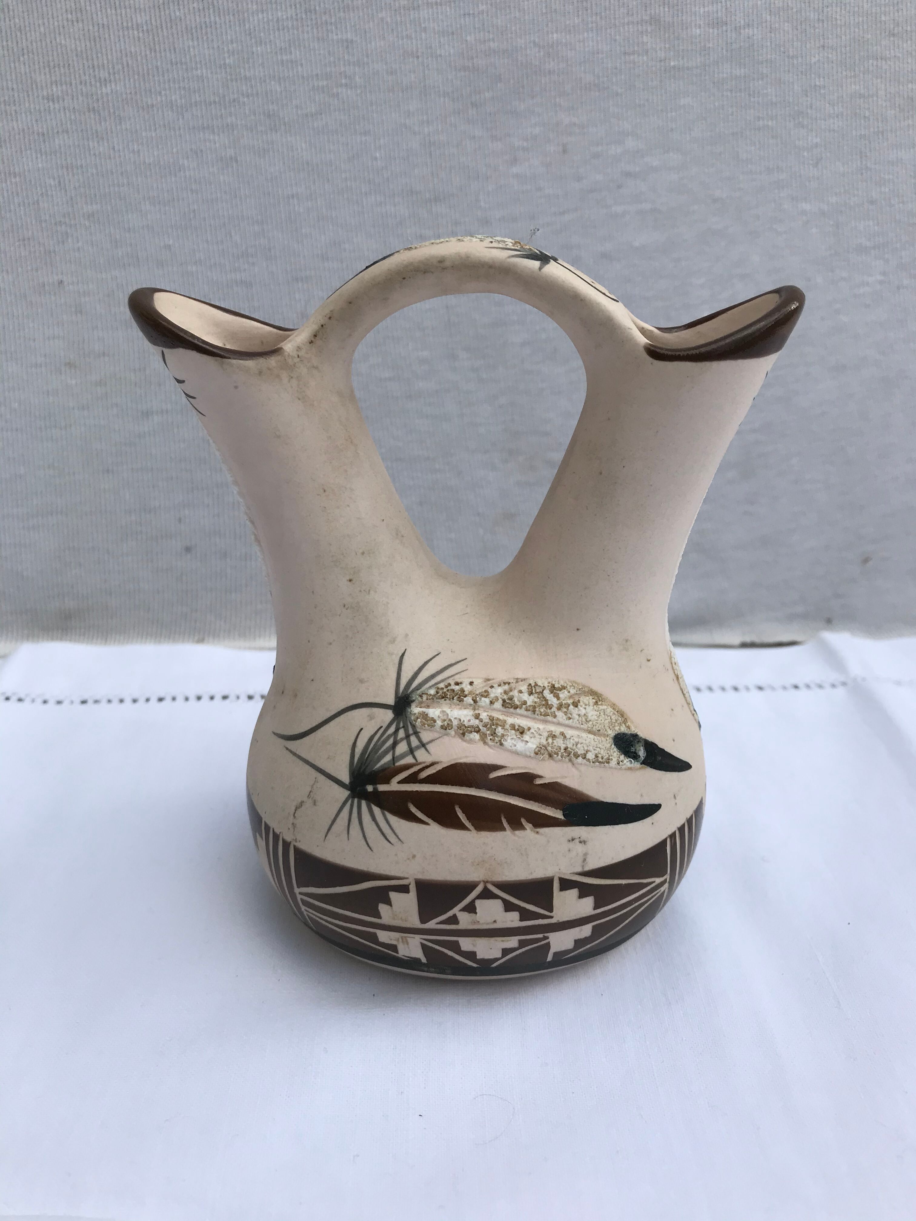 Ancient vase soliflore double betty selly 1959 vintage ceramics