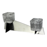 Peill & Putzler candlestick, glass and metal, Germany, 1970s