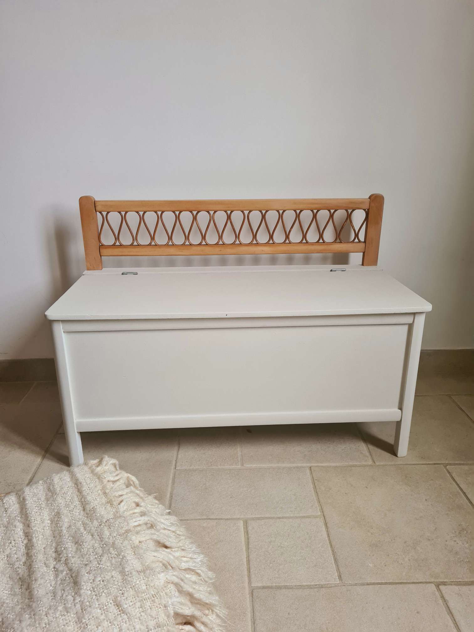 Old wooden and rattan chest