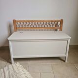 Old wooden and rattan chest