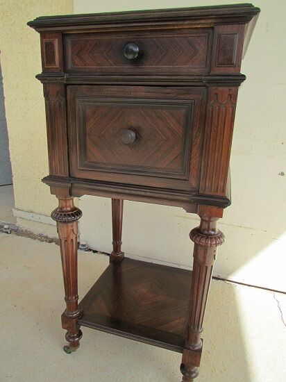 Rosewood bedside table in Louis XVI style