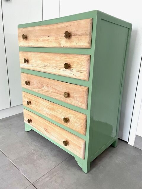 Chest of drawers oak 5 drawers 50s