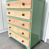 Chest of drawers oak 5 drawers 50s