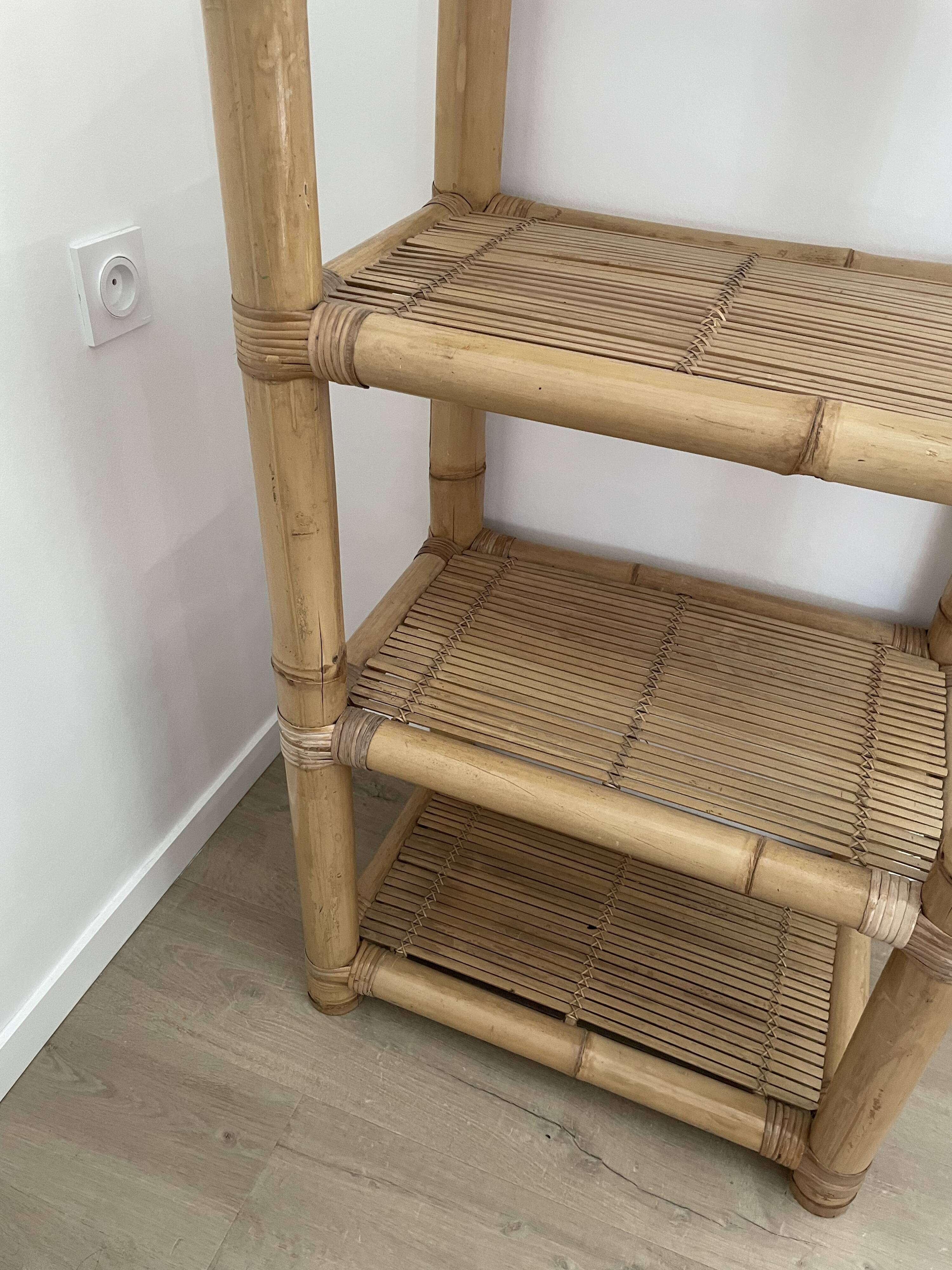 Vintage light bamboo shelf