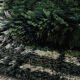 Geometric Swedish Rya Wool Rug In Green Tones 80x150cm