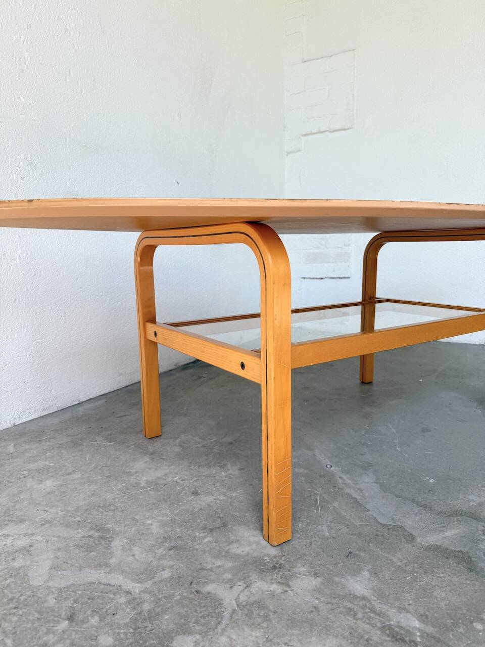 Oval coffee table beech 1980 Aalto Ikea