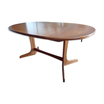 Oval teak table, mid-century with optional chairs