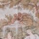 Wall tapestry type Gobelins middle 20th country decoration polychrome shepherds, shepherdesses and sheep