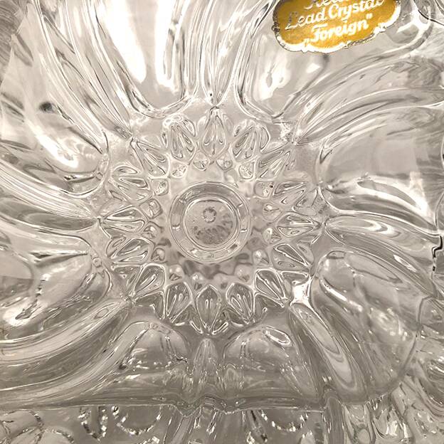 Real lead crystal foreign, small molded glass carafe and stopper