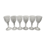 6 glasses of Lorraine crystal wine